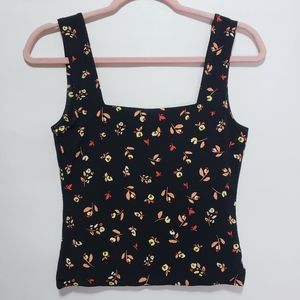 Leith square neck floral tank top
